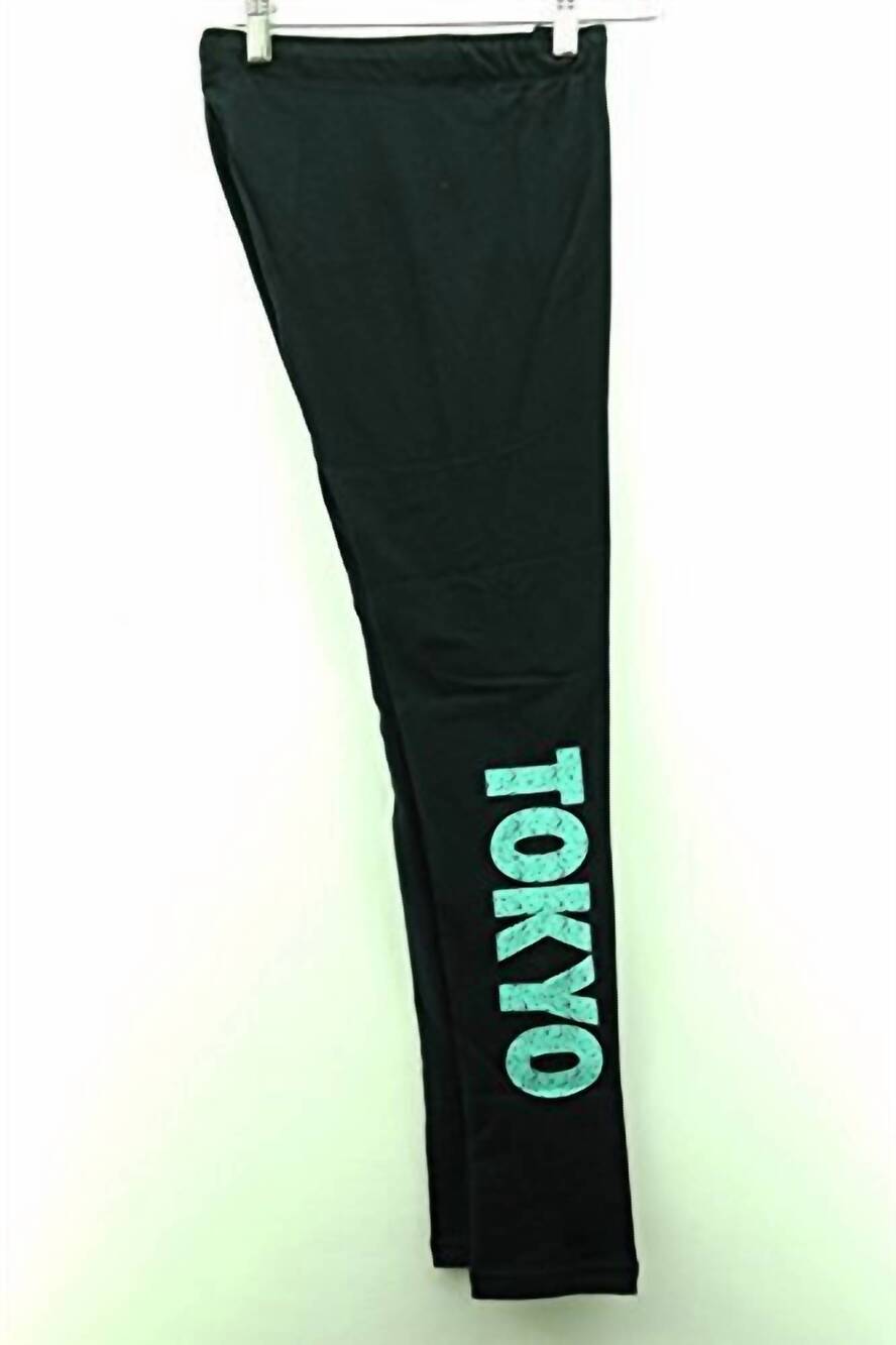 NEW NIKE women’s tokyo stretch leggings in black/turquoise